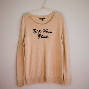 Banana Republic woman large sweater neutral Italian yarn wool French Par…